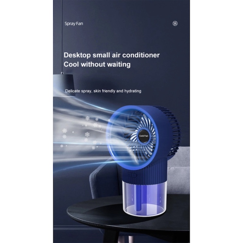 Picture of 1 PCS Cooling Fan Mist Air Conditioner Fan USB Rechargeable Plug In Fan Air Cooler Spray Humidifier Electric Fan For Home Office - মিনি ফ্যান-Multicolor