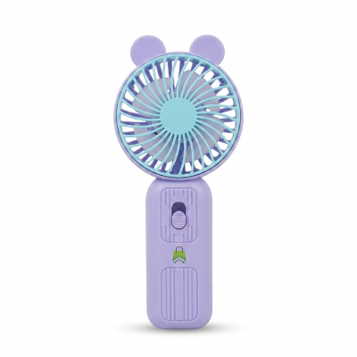 Picture of 1 pcs Cartoon Style Mini rechargeable hand Fan with Light Fan for summer - মিনি ফ্যান-Multicolor