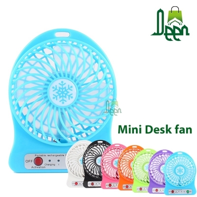Picture of 1 pcs Portable Mini USB Fan Small Desk Pocket Handheld Air Rechargeable 18650 Battery Cooler 3-Gear Fan for Home office Muticolor - মিনি ফ্যান-Multicolor