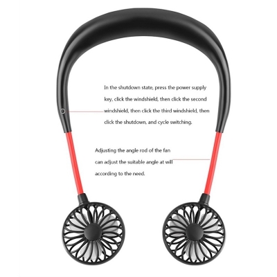Picture of Creative USB Rechargeable Hanging Neck Fan – Portable Mini Sports Fan (1 Pc)-Multicolor