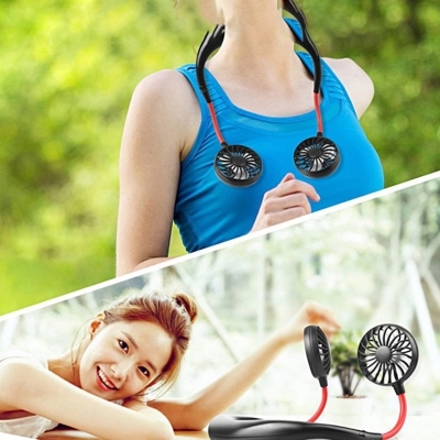 Picture of Creative USB Rechargeable Hanging Neck Fan – Portable Mini Sports Fan (1 Pc)-Multicolor