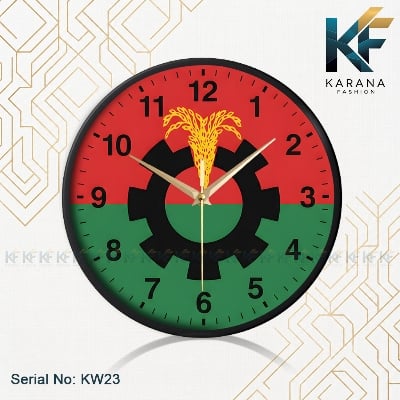 Picture of Karana Fashion (KW23) 12-Inch National Heritage Wall Clock - Patriotic Red & Green Industrial Theme Décor - Black