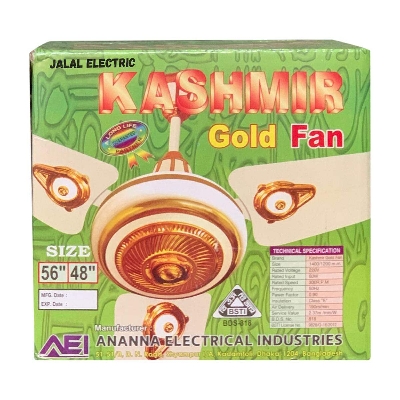 Picture of Kashmir Gold 56 "Inch (1400mm) 3 Blade Aluminum Ceiling Fan - Ivory