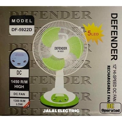 Picture of Defender rechargeable Fan 12 Inch - White