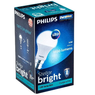 Picture of Philips Stellar Bright 14W 1400lm B22(Pin Type) 6500K A60 Cool Day Light - White