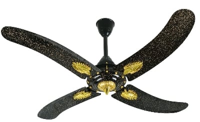 Picture of Pak Punjab SUPER REGAL (BLACK + GOLDEN) 4 Blades 56 Inch Ceiling Fan - Made in Pakistan - Black