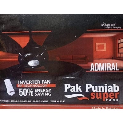 Picture of Pak Punjab Admiral Model 4 Blades Inverter RF Technology Remote Control 56 Inch Ceiling Fan - Made in Pakistan - Black