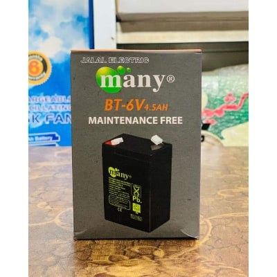 Picture of 6v.4.5 Ampere Charger Fan Rechargeable Battery Sealed Lead-Acid Battery(Clip System) - Black