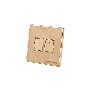 Picture of Super Star Glamour 10A 2 Gang One Way Switch - Gold