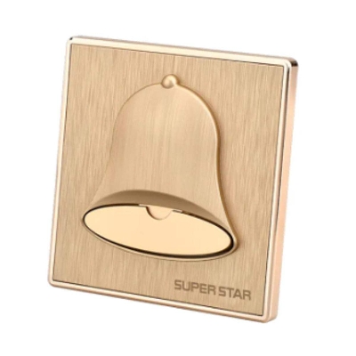 Picture of Super Star Glamour 10A Door Bell Push Calling Doorbell Electrical Wall Switch - Gold