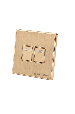 Picture of Super Star Glamour 10A Two Gang Two Way Switch - Gold