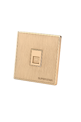 Picture of Super Star Glamour Data Internet Socket Network Jack Plug Electrical Computer Outlet Switch - Gold