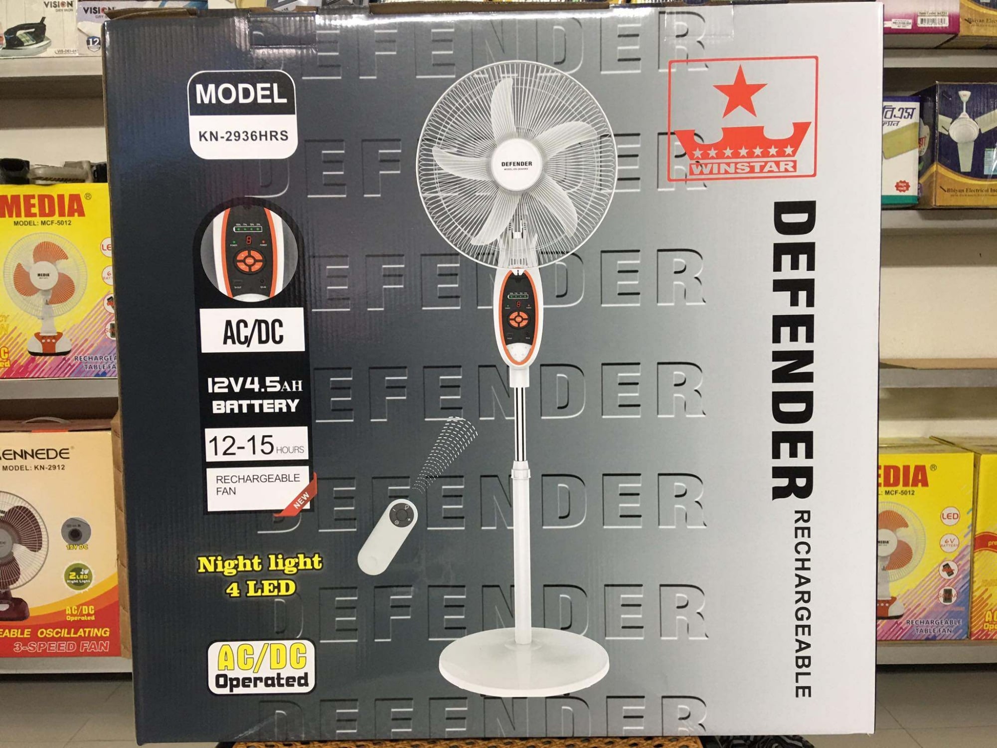 Picture of Rechargeable Fan Defender / Kennede 2936HRS 16" (Warranty: 1 Year) Official Imported