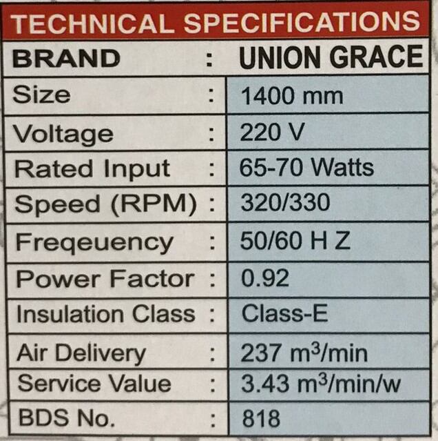 Picture of Union Grace 56" Ceiling Fan 10 years replacement guaranty - Off White