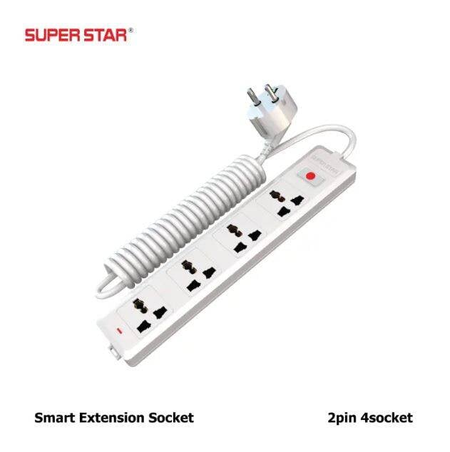 Picture of Multiplug- Super Star Smart Extension Socket 2 PIN 4 Socket - White