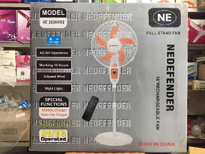 Picture of Defender Rechargeable Fan NE-2936HRS 16" (Warranty: 1 Year) Official Imported 100% Original Product  (Remote Control) - Multicolor