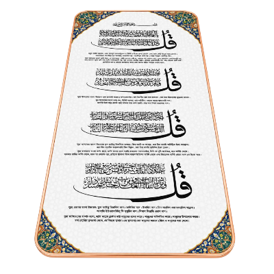Picture of 4 Qul Surah Islamic Wall Art Premium Sandy Touch Print | Arabic Calligraphy Decor-Multicolor