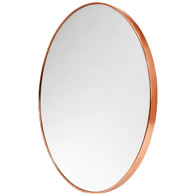 Picture of Fluid Mirror 15′ Crystal Round Bathroom Mirror Rose Gold Border for Over Sink, Decorative Circle Mirrors for Living Room, Bedroom-Rose Gold