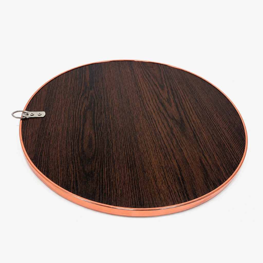 Picture of Fluid Mirror 15′ Crystal Round Bathroom Mirror Rose Gold Border for Over Sink, Decorative Circle Mirrors for Living Room, Bedroom-Rose Gold