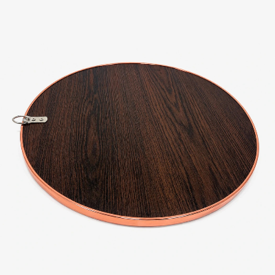 Picture of Fluid Mirror 15′ Crystal Round Bathroom Mirror Rose Gold Border for Over Sink, Decorative Circle Mirrors for Living Room, Bedroom-Rose Gold