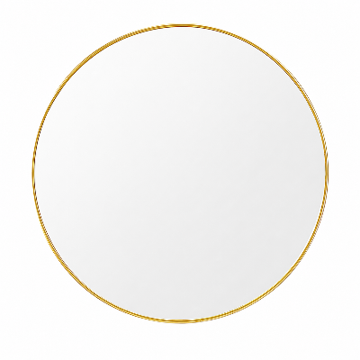 Picture of Fluid Mirror 15′ Crystal Round Bathroom Mirror Golden Border for Over Sink, Decorative Circle Mirrors for Living Room, Bedroom-Gold