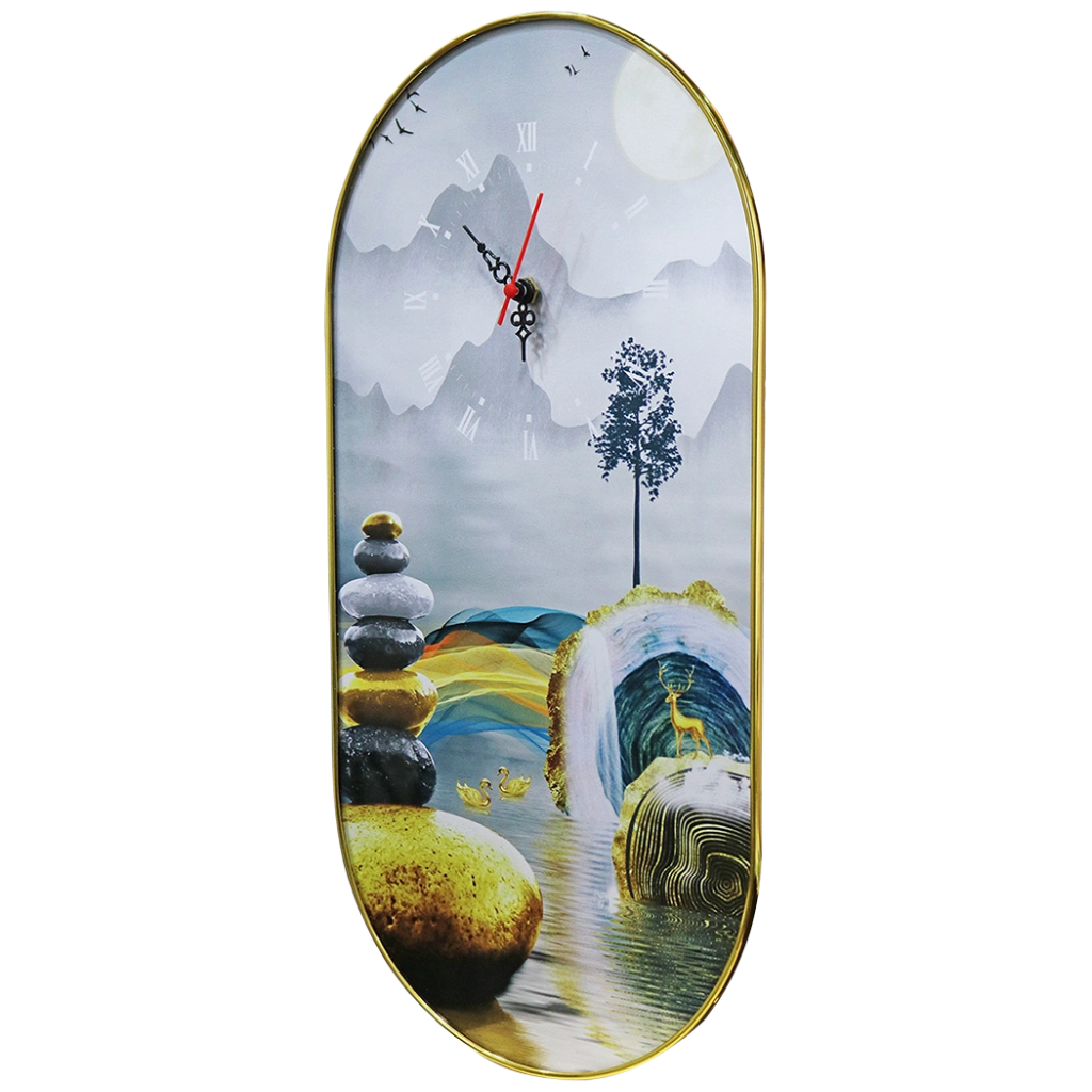 Picture of Acrylic Clock Serenity, Elegent Modern Decorative Wall Art for Home & Office-Multicolor