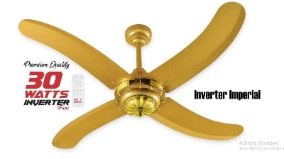 Picture of Pak Punjab Imperial Model 56 Inch Remote Control Inverter Ceiling Fan - Gold