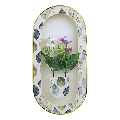 Picture of Luxury 3D Floral Wall Art - Premium Gold Framed Botanical Decor with Artificial Blooms-Multicolor