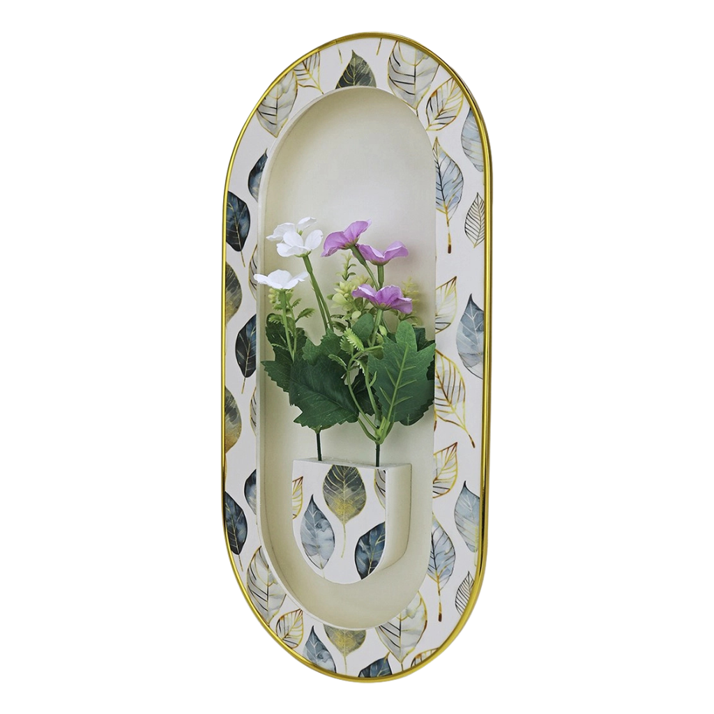 Picture of Luxury 3D Floral Wall Art - Premium Gold Framed Botanical Decor with Artificial Blooms-Multicolor