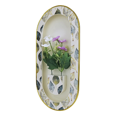 Picture of Luxury 3D Floral Wall Art - Premium Gold Framed Botanical Decor with Artificial Blooms-Multicolor