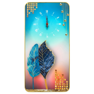 Picture of Abstract Acrylic Square Clock, Feather Geometric Clock, Modern Decorative Wall Art for Home & Office-Multicolor