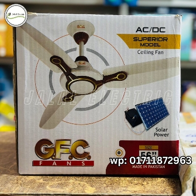 Picture of GFC Solar Superior Model Ceiling Fan 56 Inch Remote Control (AC+DC) - Off White