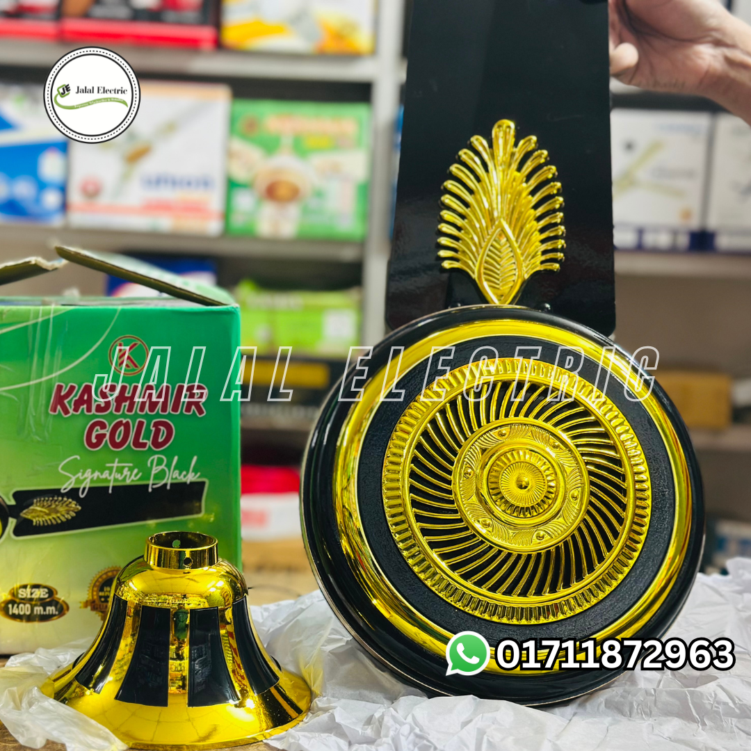 Picture of Kashmir Gold Signature Black Colour 56" Ceiling Fan- 3 Blades (10 Years Repless Warranty) - Black