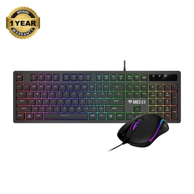 Picture of GAMDIAS ARES E3 2-IN-1 (RGB Membrane Switches) Wired Black Gaming Keyboard & Mouse Combo