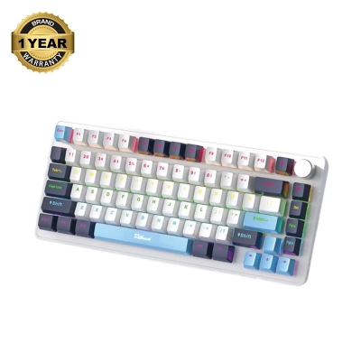 Picture of Pc Power K82 RGB Wired (Red Switch) White (White+Dark Blue+Cyan Key) Mechanical Gaming Keyboard