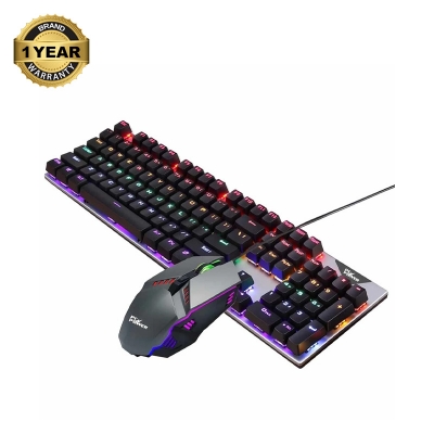 Picture of Pc Power Flare Combo RGB Wired (Blue Switch) Silver & Black Mechanical Gaming Keyboard & Mouse Combo