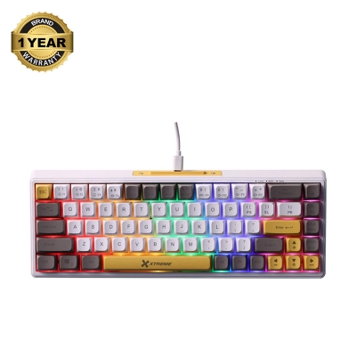 Picture of Xtreme KM71G Wired (Blue Switch) White (Yellow+White+Grey) Mechanical Gaming Keyboard