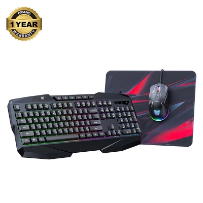 Picture of ONIKUMA TZ3006 Black USB Wired Gaming Keyboard, Mouse & Mouse Pad Combo