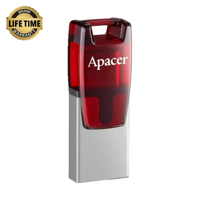 Picture of Apacer AH180 64GB USB 3.2 Type-C OTG Red RP Pen Drive #AP64GAH180R-1