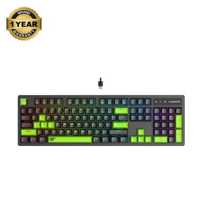 Picture of Havit KB893L RGB Wired Black & Green (Blue Switch) Mechanical Gaming Keyboard