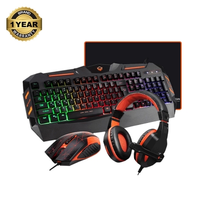 Picture of Meetion MT-C500 Black USB Wired Gaming Keyboard, Mouse, Mouse Pad & Headphone Combo