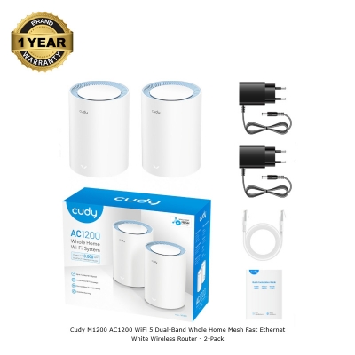 Picture of Cudy M1200 AC1200 Mbps Ethernet Dual-Band Mesh Wi-Fi 5 System (2-Pack)