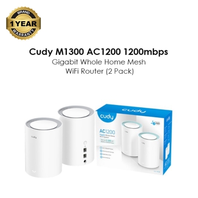 Picture of Cudy M1300 AC1200 Mbps Gigabit Dual-Band Mesh Wi-Fi 5 System (2-Pack)