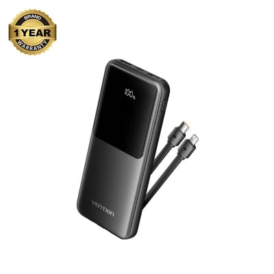 Picture of Vention FHOB0 Dual Cable 10000mAh Black 22.5W Power Bank with Digital Display