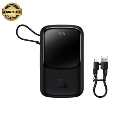 Picture of Baseus PPQD060001 Qpow Pro Overseas Edition 10000mAh Black 20W Lightning & Type-C Power Bank with Digital Display