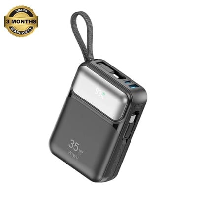 Picture of WiWU Galaxy Dual Cable 10000mAh Black 35W Power Bank with Digital Display