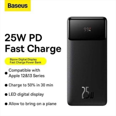 Picture of Baseus Bipow PPBD020301 20000mAh Black 25W Power Bank with Digital Display
