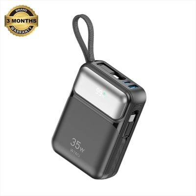 Picture of WiWU Galaxy Series P036 Dual Cable 20000mAh Black 35W Power Bank with Digital Display
