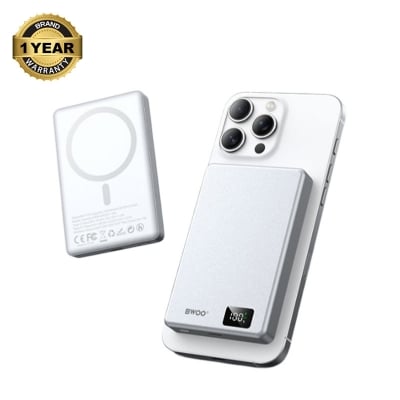 Picture of BWOO  BO-P76 10000mAh Silver 20W MagSafe Qi Wireless Power Bank
