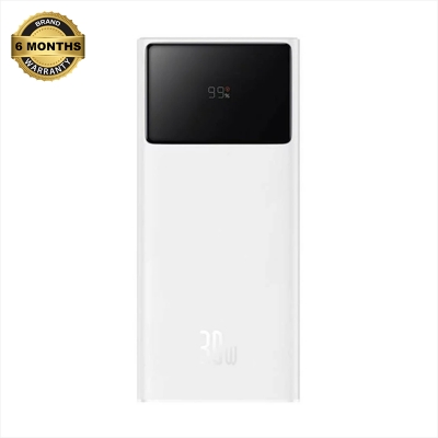 Picture of Baseus Star Lord P10022904213-00 20000mAh White 30W Power Bank with Digital Display & USB-A to Type-C White Cable